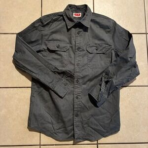 Wrangler Men's Small Gray Long Sleeve Button Down Shirt